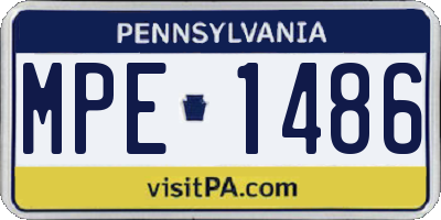 PA license plate MPE1486