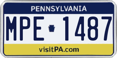 PA license plate MPE1487