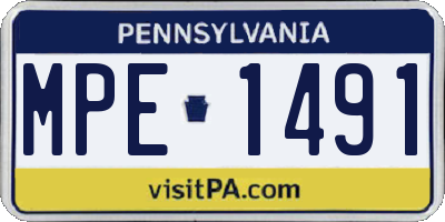PA license plate MPE1491