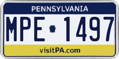 PA license plate MPE1497
