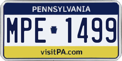 PA license plate MPE1499