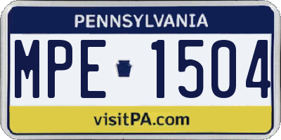 PA license plate MPE1504