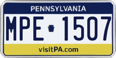 PA license plate MPE1507