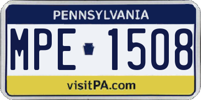 PA license plate MPE1508