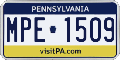 PA license plate MPE1509