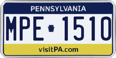 PA license plate MPE1510