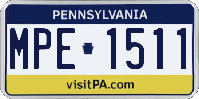 PA license plate MPE1511
