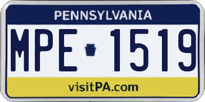 PA license plate MPE1519