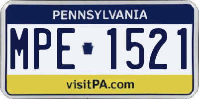 PA license plate MPE1521