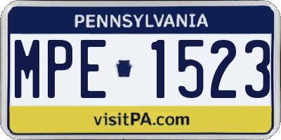 PA license plate MPE1523