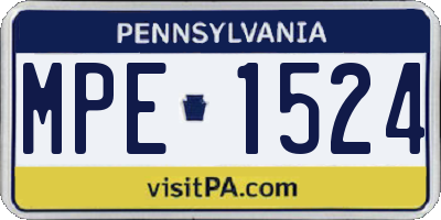 PA license plate MPE1524