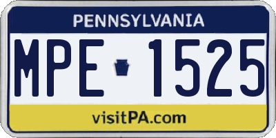 PA license plate MPE1525