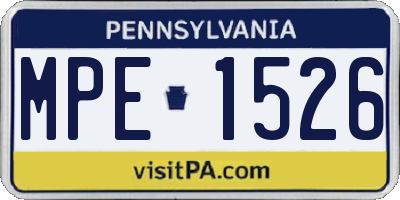 PA license plate MPE1526