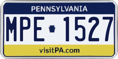 PA license plate MPE1527