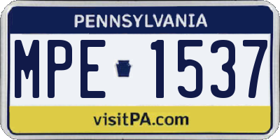 PA license plate MPE1537