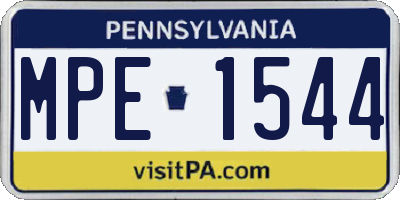 PA license plate MPE1544