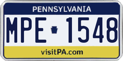 PA license plate MPE1548
