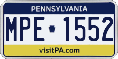 PA license plate MPE1552