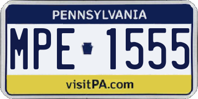 PA license plate MPE1555