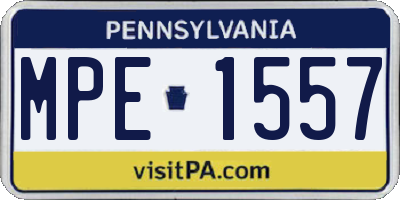 PA license plate MPE1557