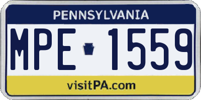 PA license plate MPE1559