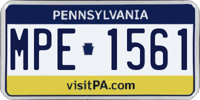 PA license plate MPE1561