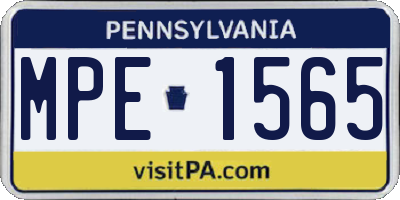 PA license plate MPE1565