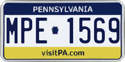 PA license plate MPE1569