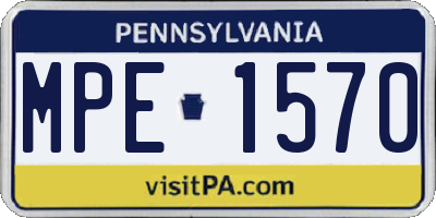 PA license plate MPE1570