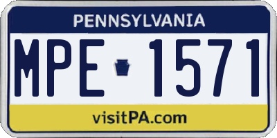 PA license plate MPE1571