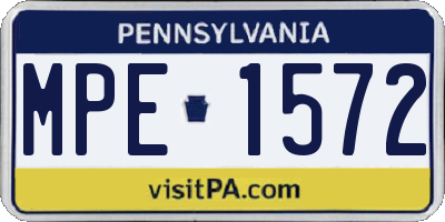 PA license plate MPE1572