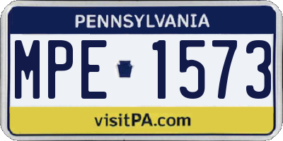 PA license plate MPE1573
