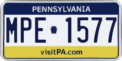 PA license plate MPE1577