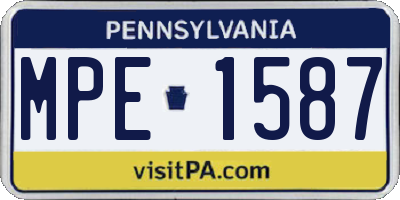 PA license plate MPE1587
