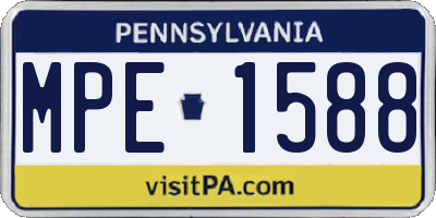 PA license plate MPE1588
