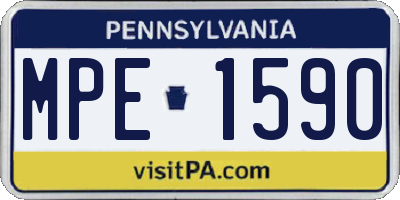 PA license plate MPE1590