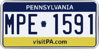 PA license plate MPE1591
