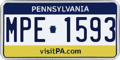 PA license plate MPE1593