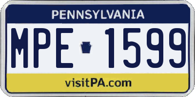 PA license plate MPE1599