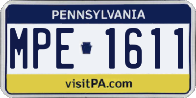 PA license plate MPE1611