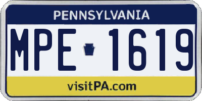 PA license plate MPE1619