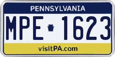 PA license plate MPE1623