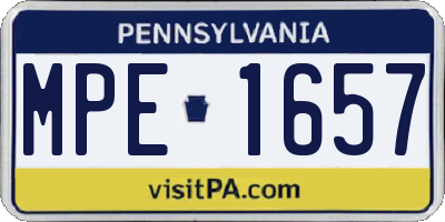 PA license plate MPE1657