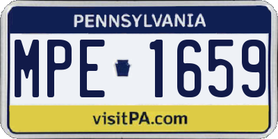 PA license plate MPE1659