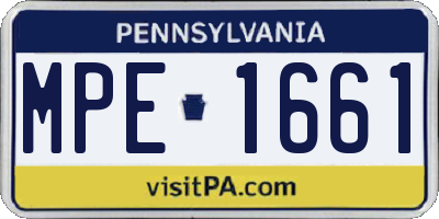 PA license plate MPE1661
