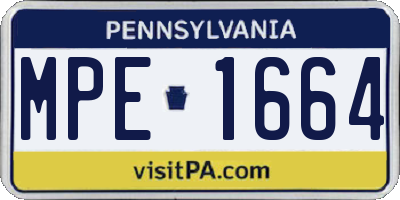 PA license plate MPE1664