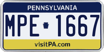 PA license plate MPE1667