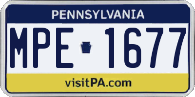 PA license plate MPE1677