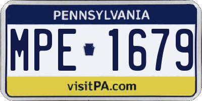 PA license plate MPE1679