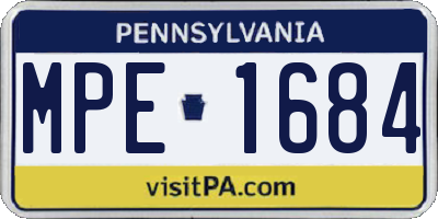 PA license plate MPE1684